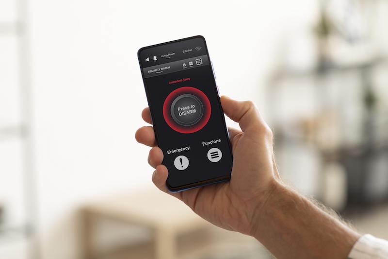 Smartphone med säkerhets app